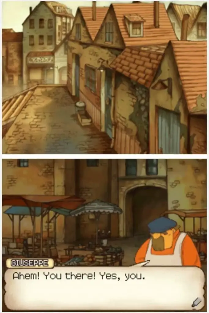 Professor Layton and the Curious Village Puzzle 070 - The Shattered Vase Location