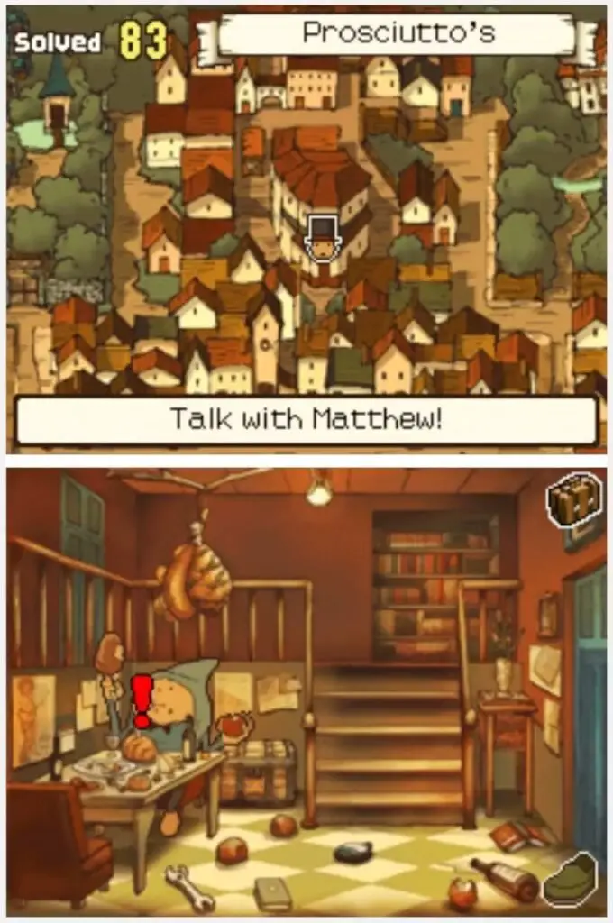 Professor Layton and the Curious Village Puzzle 069 - Chocolate Puzzle Location