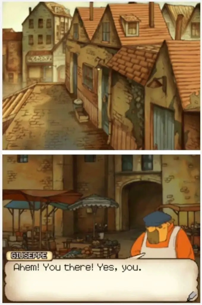 Professor Layton and the Curious Village Puzzle 070 - The Shattered Vase Location