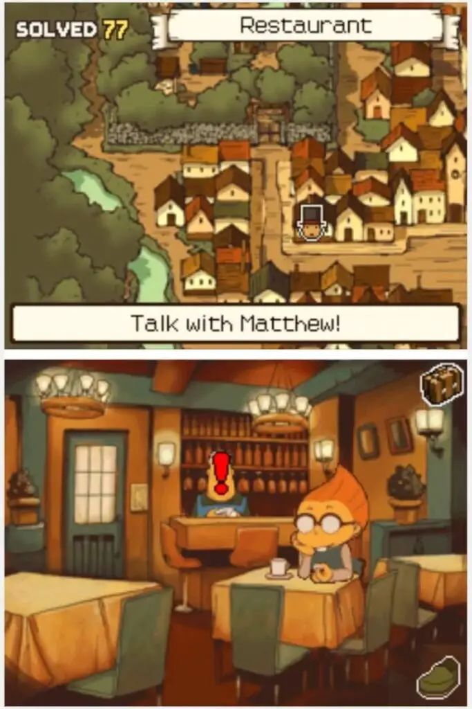 Professor Layton and the Curious Village Puzzle 078 - Water Pitchers Location