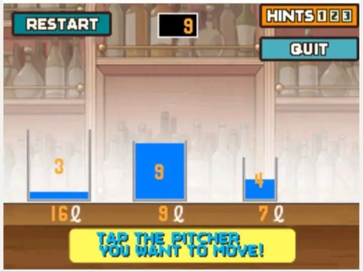 Professor Layton and the Curious Village Puzzle 078 - Water Pitchers Step 9