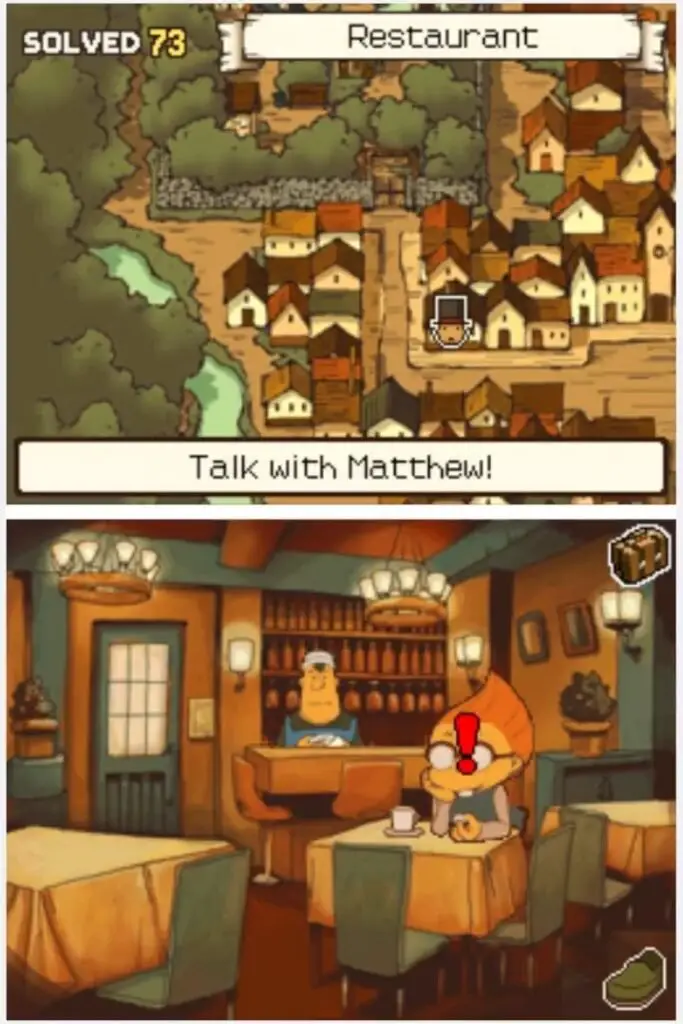 Professor Layton and the Curious Village Puzzle 080 - Too Many Queens 1 Location