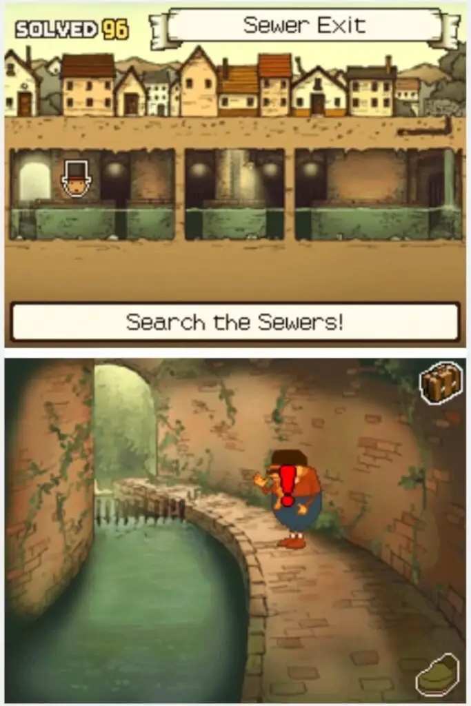 Professor Layton and the Curious Village Puzzle 084 - Which Box to Move Location