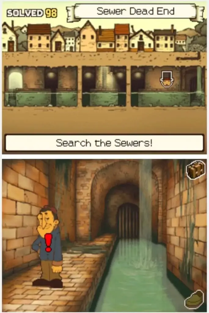 Professor Layton and the Curious Village Puzzle 086 - Square and Circles Location