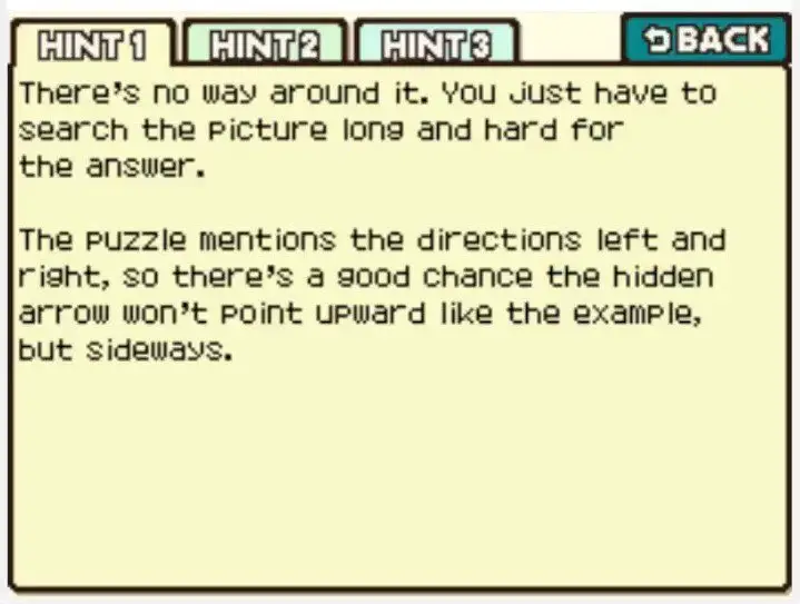 Professor Layton and the Curious Village Puzzle 089 - Which Way? Hint 1