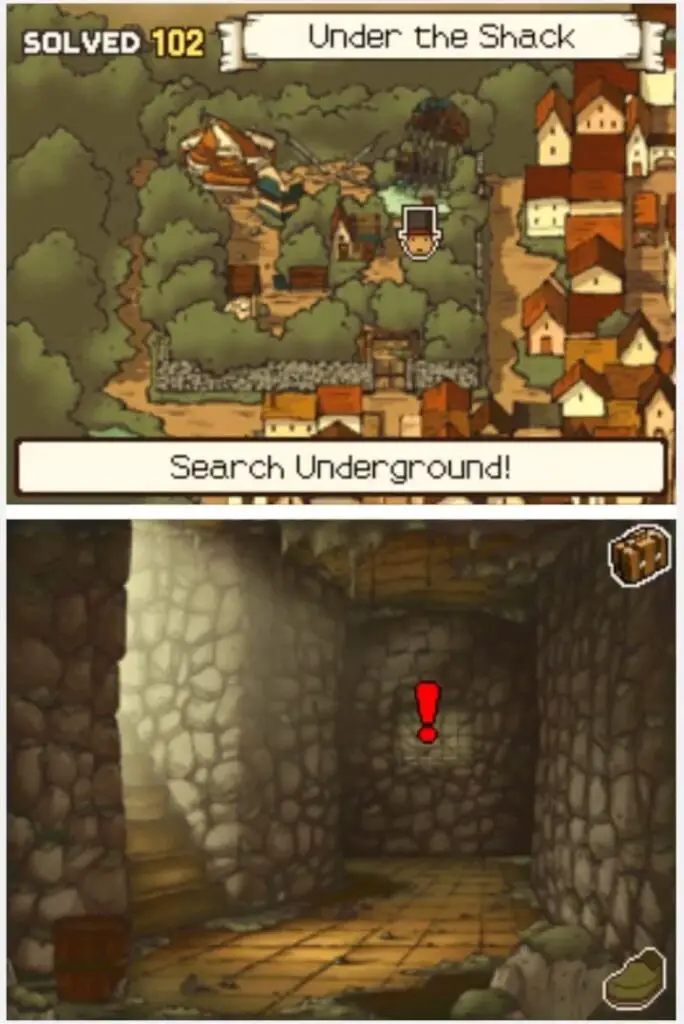 Professor Layton and the Curious Village Puzzle 089 - Which Way? Location