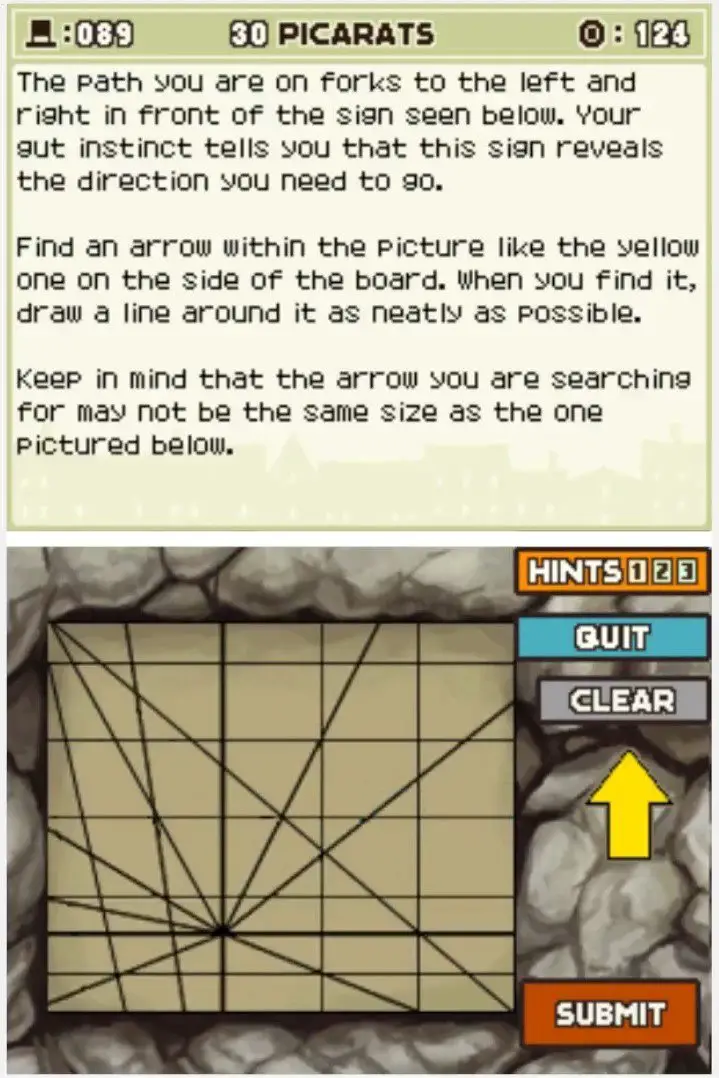 Puzzle overview for Professor Layton and the Curious Village Puzzle 089 - Which Way?