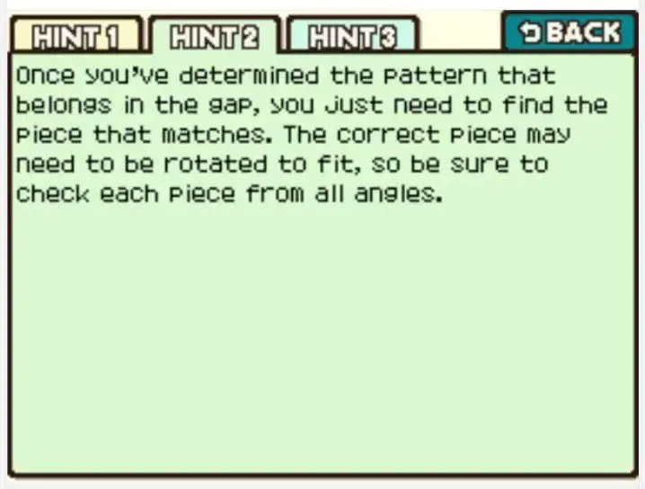 Professor Layton and the Curious Village Puzzle 091 - Pattern Matching Hint 2