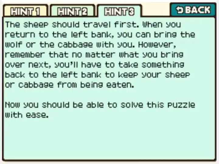 Professor Layton and the Curious Village Puzzle 093 - Over the River Hint 3