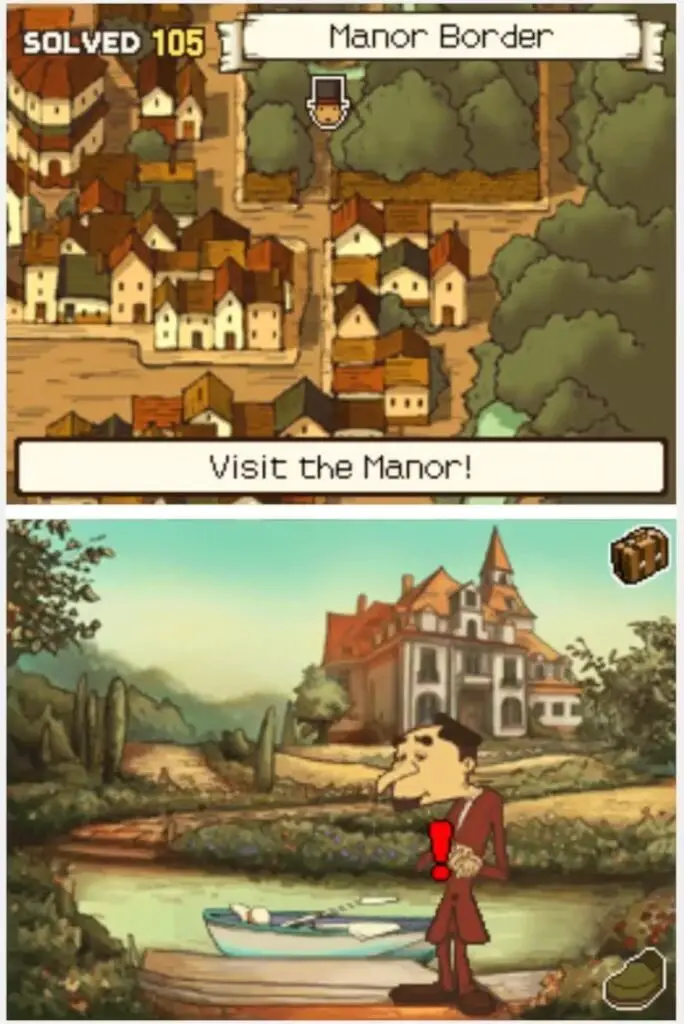 Professor Layton and the Curious Village Puzzle 093 - Over the River Location