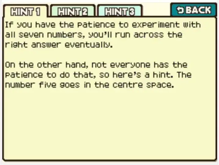 Professor Layton and the Curious Village Puzzle 095 - A Magic Sequence Hint 1