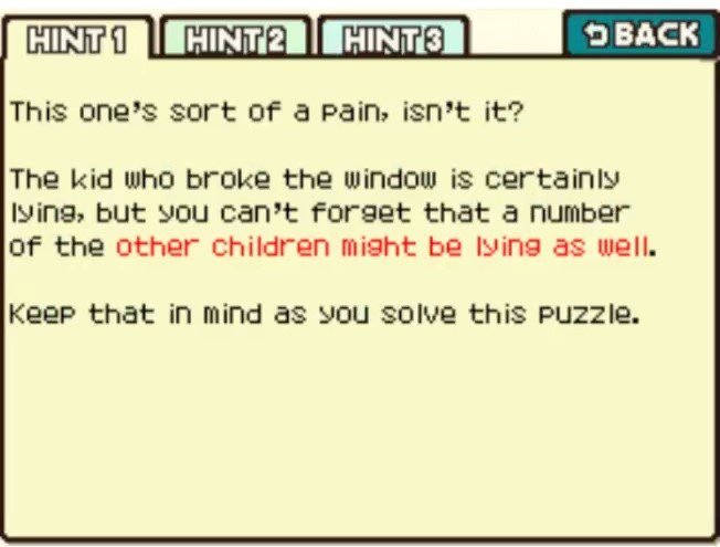 Professor Layton and the Curious Village Puzzle 074 - A Broken Window Hint 1