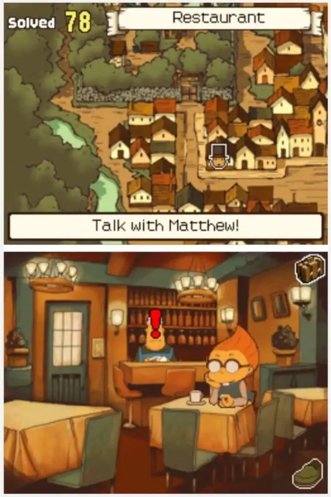 Professor Layton and the Curious Village Puzzle 078 - Water Pitchers Location