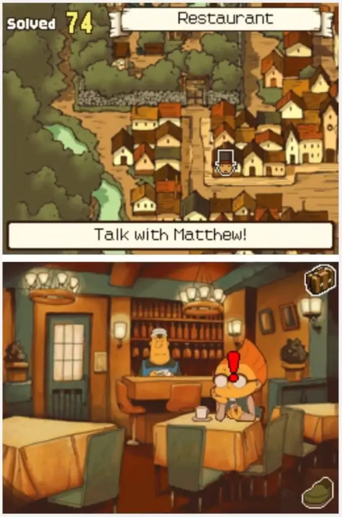 Professor Layton and the Curious Village Puzzle 080 - Too Many Queens 1 Location