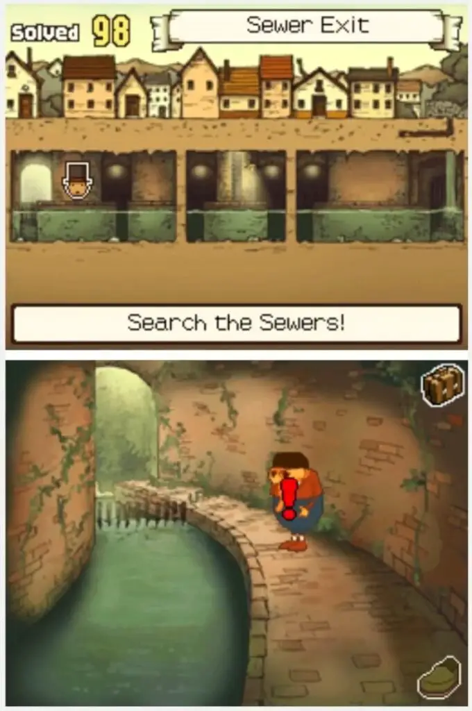 Professor Layton and the Curious Village Puzzle 084 - Which Box to Move Location