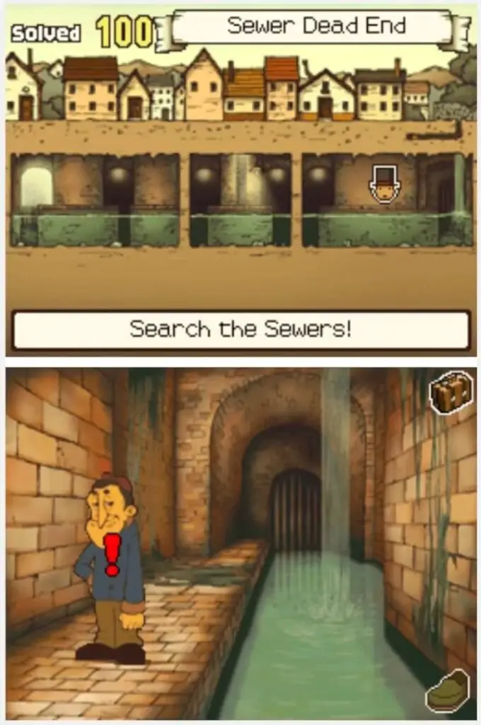 Professor Layton and the Curious Village Puzzle 086 - Square and Circles Location