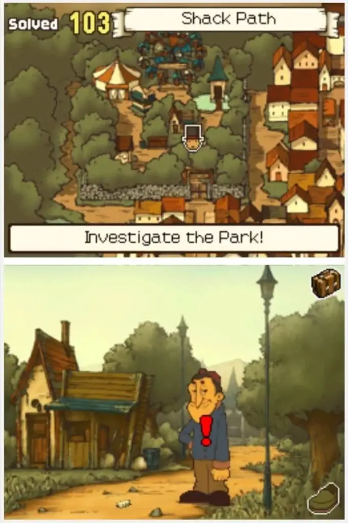 Professor Layton and the Curious Village Puzzle 88 (US) - In a Hole Location