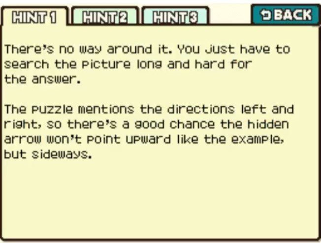 Professor Layton and the Curious Village Puzzle 089 - Which Way? Hint 1