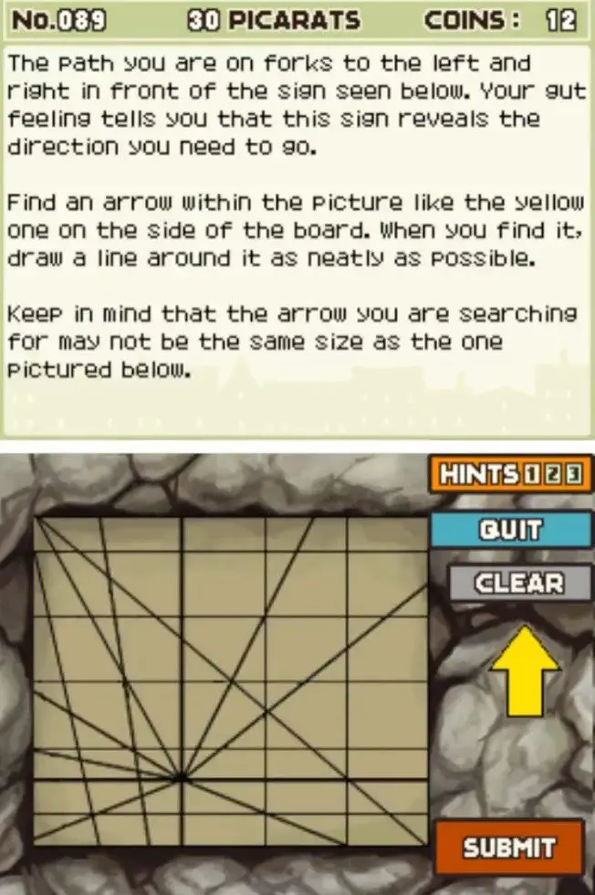 Puzzle overview for Professor Layton and the Curious Village Puzzle 089 - Which Way?