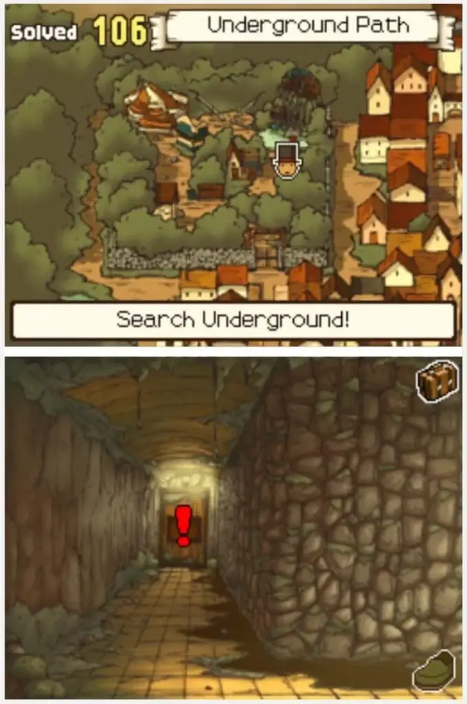 Professor Layton and the Curious Village Puzzle 090 - Get the Ball Out! 2 Location