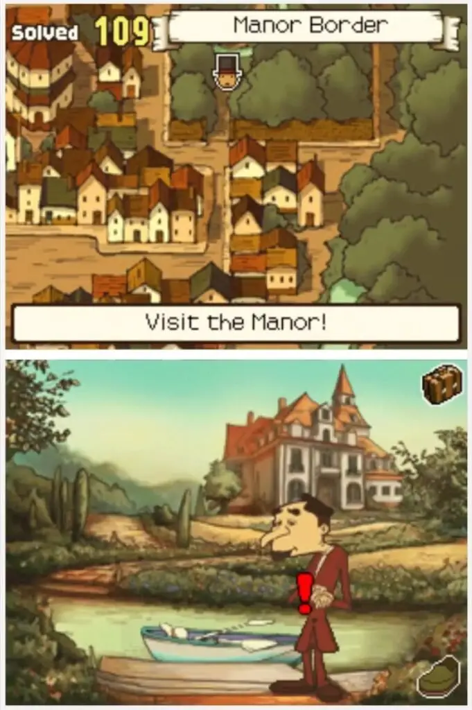 Professor Layton and the Curious Village Puzzle 093 - Over the River Location