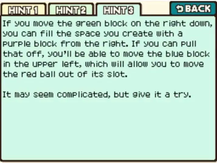 Professor Layton and the Curious Village Puzzle 094 - Get the Ball Out! 4 Hint 3