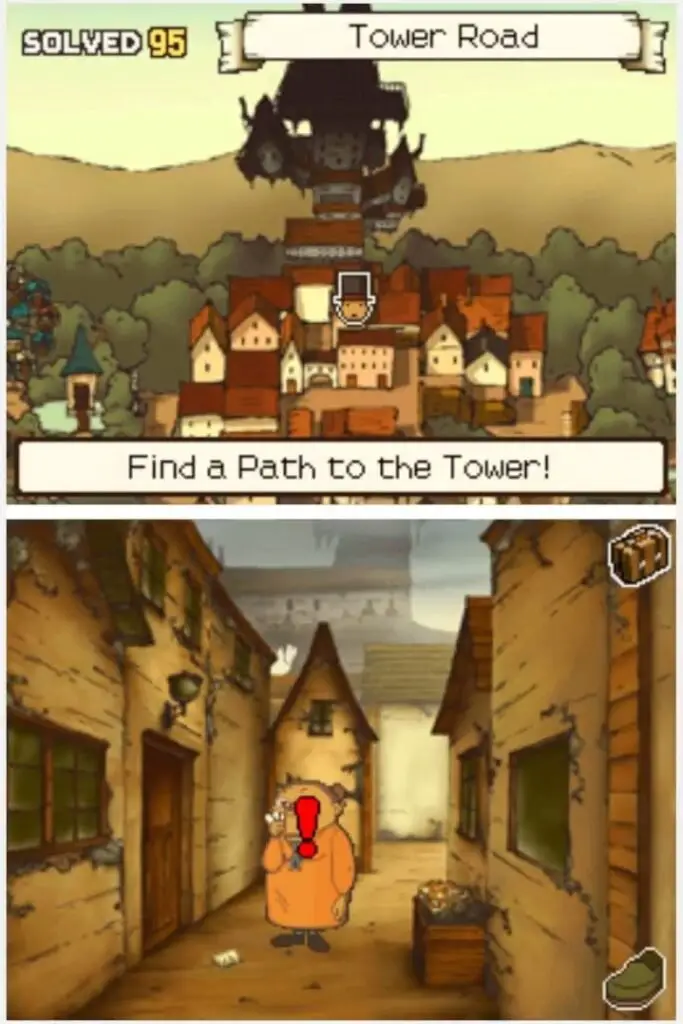 Professor Layton and the Curious Village Puzzle 102 - Aces and the Joker Location