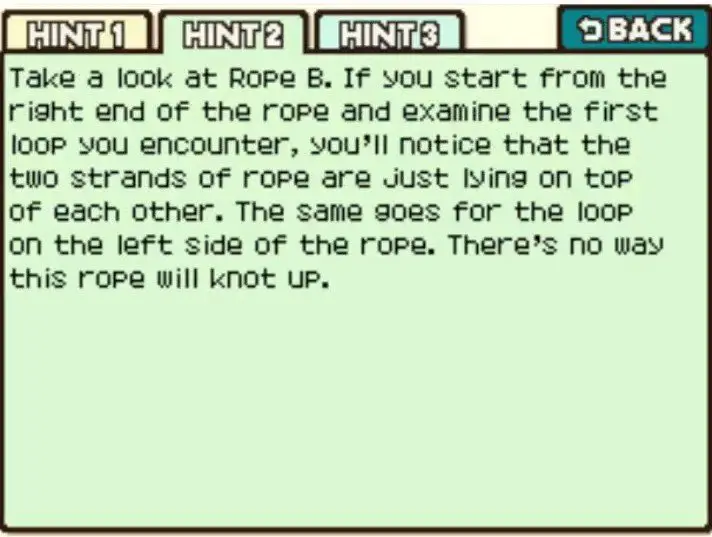 Professor Layton and the Curious Village Puzzle 108 - Not Knots? Hint 2