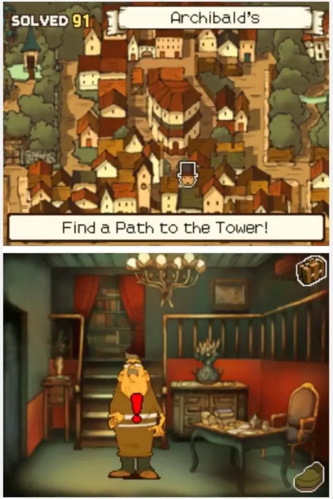 Professor Layton and the Curious Village Puzzle 109 - Laziest Man on Earth Location