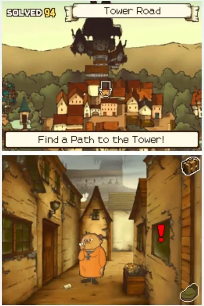 Professor Layton and the Curious Village Puzzle 117 - Painting a Cube Location