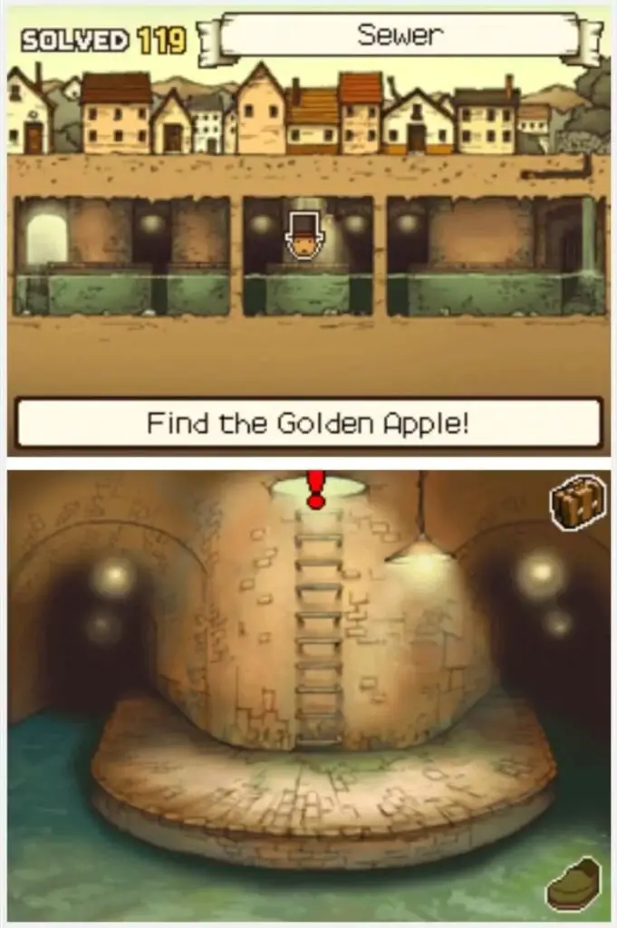 Professor Layton and the Curious Village Puzzle 120 - Get the Ball Out! 3 Location