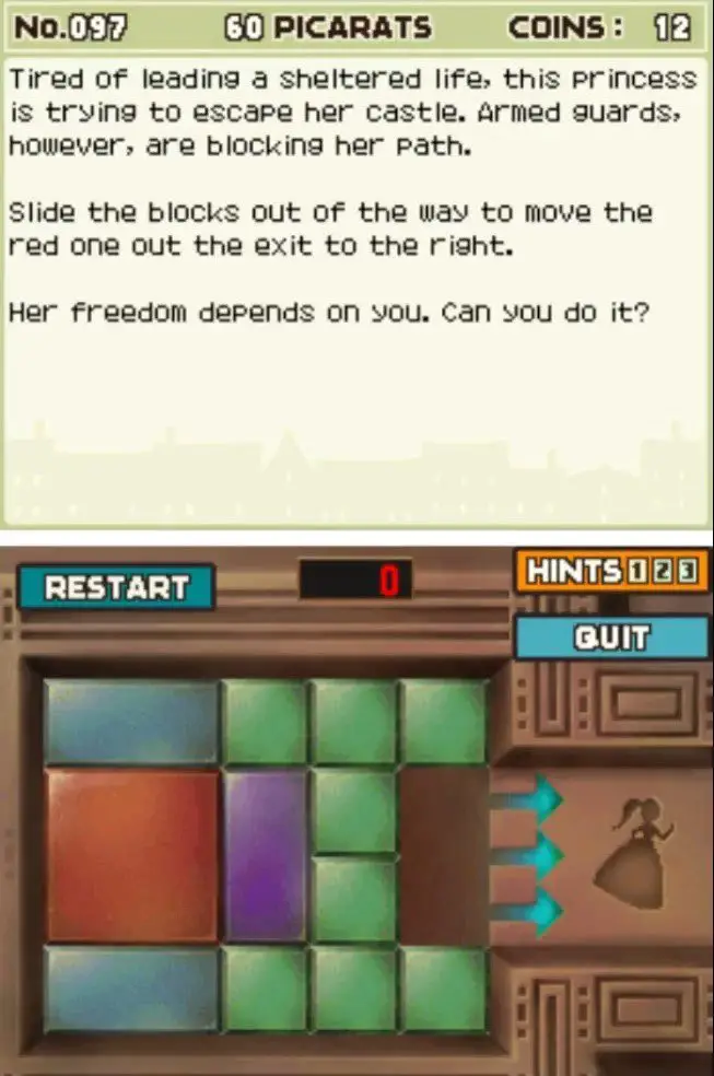 Puzzle overview for Professor Layton and the Curious Village Puzzle 097 - Princess in a Box 1