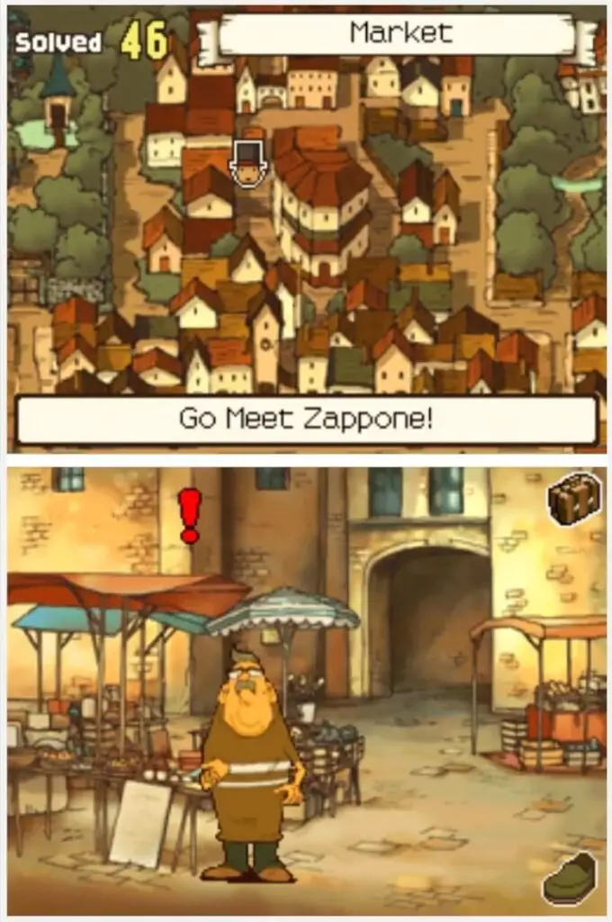 Professor Layton and the Curious Village Puzzle 101 - Splitting it Up Location