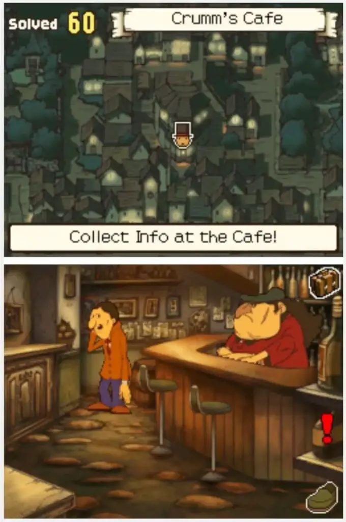 Professor Layton and the Curious Village Puzzle 106 - How Many Glasses? Location