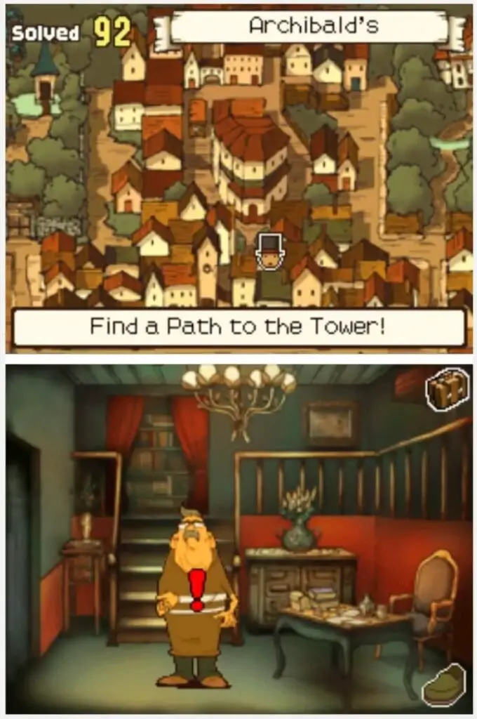 Professor Layton and the Curious Village Puzzle 109 - Laziest Man on Earth Location