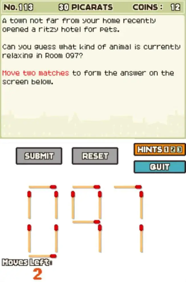 Puzzle overview for Professor Layton and the Curious Village Puzzle 113 (US) - Pet Hotel