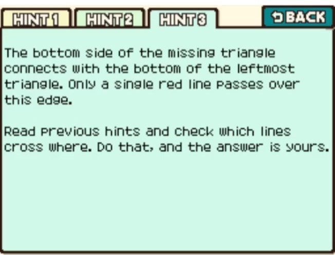 Professor Layton and the Curious Village Puzzle 114 - Tetrahedron Trial Hint 3