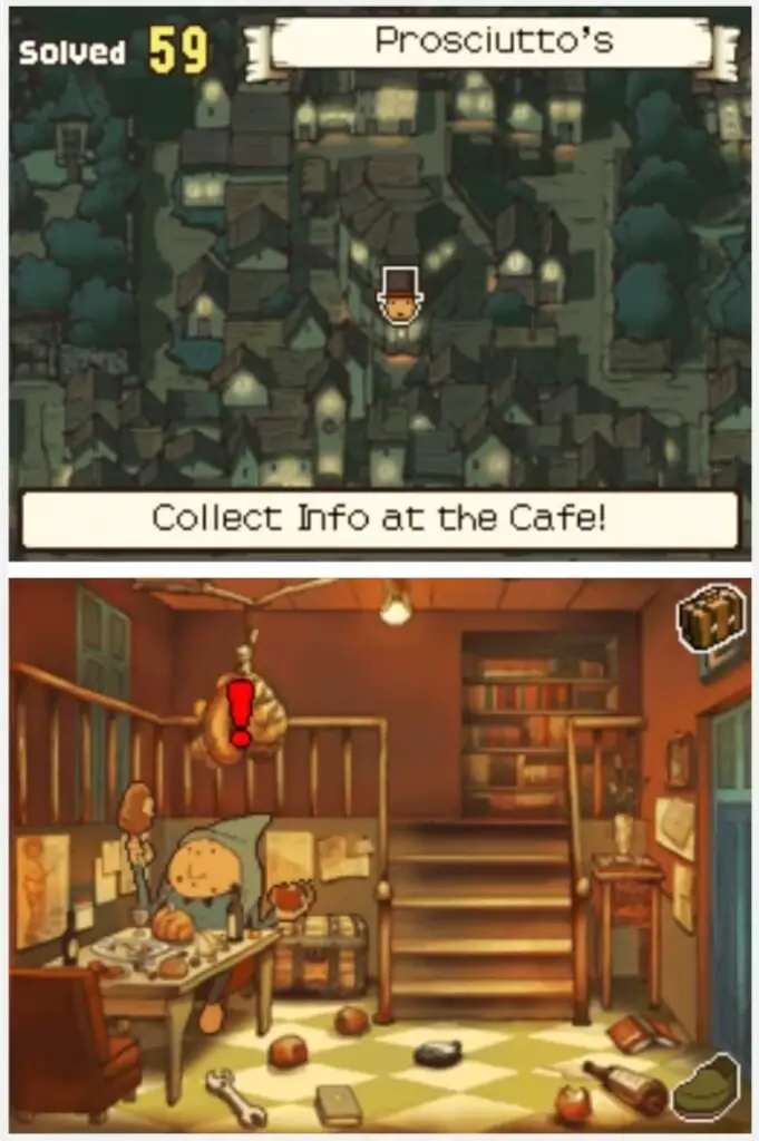 Professor Layton and the Curious Village Puzzle 114 - Tetrahedron Trial Location