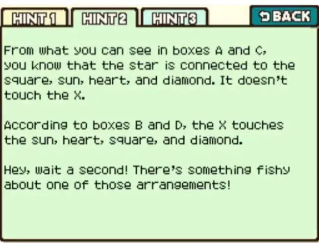 Professor Layton and the Curious Village Puzzle 115 - Odd Box Out Hint 2