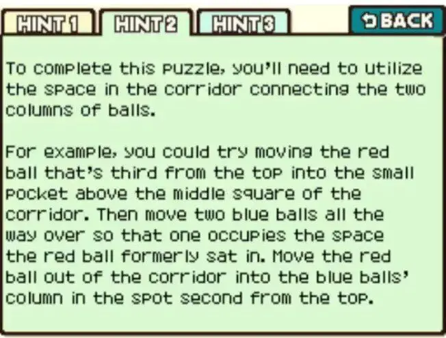 Professor Layton and the Curious Village Puzzle 119 - Red and Blue 1 Hint 2